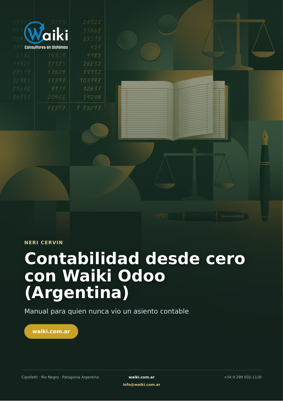 Tapa del libro Contabilidad desde cero, con Waiki Odoo